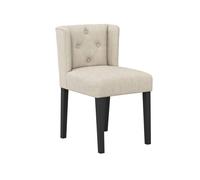 Lemon Pavilion Furniture Shay Winged Indoor Dining Chair without Arms - Linen Blend/Rubber Wood in Beige Lemon Pavilion Furniture Beige