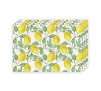 Lemon Placemats,Lemon Placemats Set Summer Fruit Heat Resistant Table Place Mats Linen Tablemats Dining Table Decoration 4Pcs 30X45Cm