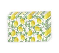 Lemon Placemats Set Summer Fruit Heat Resistant Table Place Mats Linen Tablemats Dining Table Decoration 4PCS 30x45cm, linen placemats