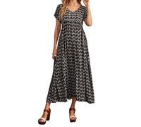 Lemon Print Dress Summer Dresses for Women UK Size 16 Embellished British Fancy Dress lace Nightie Puffy Prom Ball Gowns Vintage Outfits Sundress Women Sundress Day Maxi Beach Coverups Autumn