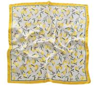 Lemon Print Silk Scarf, Retro Silk Scarves, Floral Printed Bandana Headscarf Wedding Neckerchief Accessories for Festival Cosplay Rave Outfit Gifts 70 * 70cm