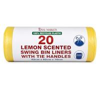Lemon Scented Swing Bin Liners - Pack of 20 Disposable Bin Bags for Kitchen, Bathroom and Household Waste