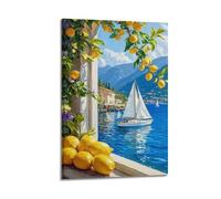 Lemon Sea View Wall Art, Fresh Print, Life Poster, Invigorating Canvas Picture Poster Decorative Painting Canvas Wall Posters And Art Picture Print Modern Family Bedroom Decor Posters 20x30inch(50x75c