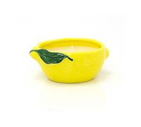 Lemon-Shaped Candle Holder With Citronella Scented Candle | Outdoor Citron Fragrance Candle | Ceramic Lemon Patio Garden Candle