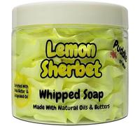 Lemon Sherbet Whipped Soap Body Wash - 150g - Natural Oils and Butters - Sweet Scent - Vegan Friendly - Puddle of Wax - Made in the UK