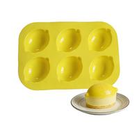 Lemon Silicone Mold - 6-Cavity Lemon-Shaped Baking Tray for Cakes, Muffins, Jelly, Chocolate & Pudding - Non-Stick Easy Release, Flexible Food-Grade Silicone, Reusable Kitchen Tool for DIY Desserts