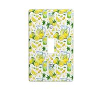 Lemon Single Light Switch Cover Plate, Summer Fresh Pitcher Mint Summer Yellow Plastic Standard Size Wall Switch Plates Accents for Bedroom Bathroom Kitchen Entrance Decor (Single)