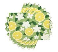 Lemon Slice Floral Placemats Set of 6 Washable Table Placemat Modern Simple Wipeable Heat Resistant Place Mats Dining Table Mats for Restaurants Kitchen Tables Decor 45x30cm, Yellow