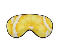 Lemon Slice Pattern Sleep Mask for Women Men Side Sleeper Eye Cover with Adjustable Strap Soft Breathable Blackout Mask Slip-Free Deep Sleeping Travel Essentials