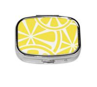 Lemon Slice Yellow,Meta Pill Box 2 Compartment Medicine Case,Portable Organizer,Rectangle Meta Portable Organizer Pill Box 229 Compartment Medicine Case