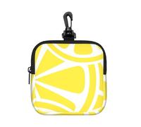 Lemon Slice Yellow, Square Zipper Storage Bag, Neoprene Coin Purse, Small Wallets, Change Pouch, Change Purse