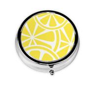 Lemon Slice YellowMeta Pill Box 3 Compartment Medicine Case,Portable Organizer