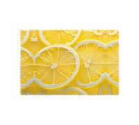 Lemon Slices 6-Piece Insulated placemat Set Printed placemats Suitable for Kitchens Dining Rooms Parties 12x18in