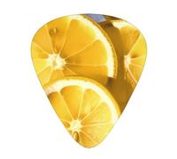Lemon slices Printed Guitar Picks 12-Piece Set - Comfortable, Versatile Plectrum for All Guitar Styles & Players