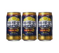 Lemon Sour Premade Cocktail Drink 350ml 7% ABV - Japanese Sparkling Alcohol Beverage - Bundle Pack (Pack of 3)