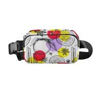 Lemon Spice Circles White Fanny Pack for Women Men Crossbody Belt Bag Fashion Waist Packs Purse with Adjustable Strap Waist Pouch for Shopping Traveling