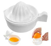 Lemon Squeezer Dual Layer Orange Juicer with Container & Spout Food Grade PP Citrus Juicer with Filter Detachable Washable 4x3" Manual for Home Kitchen