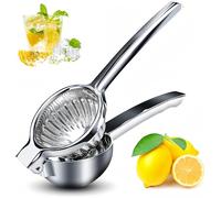 Lemon Squeezer, Heavy Duty Handhelp Juicer for Lemon, Stainless Steel Hand Press Citrus Juicer With Fruit Peeler, Lime Squeezer Bar Tool, Manual Citrus Press- Lemon Press Metal Juicer Manual Juicer