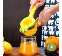 Lemon Squeezer, Manual Lemon Juicer, Easy To Use & Clean Citrus Juicer, 2-in-1 Lemon Lime Squeezer, Extracting the Most Juice Possible - Yellow/Green