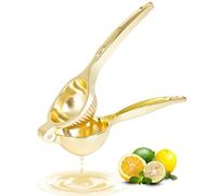 Lemon Squeezer Manual Lemon Squeezer Heavy Duty Zinc High Yield Threaded Groove Squeezer for Small Oranges and Limes for Cocktails Home Restaurant Kitchen Utensils (Gold)