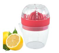 Lemon Squeezer with Measuring Cup & Strainer - Manual Citrus Juicer Made of Durable Plastic | Kitchen Aid for Easy Squeezing, Orange & Lime for Juice, Cooking & Baking
