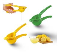 Lemon Squeezers, 2 Manual Lemon Juicers with Ergonomic Handles, 20cm x 6cm, Lime Squeezer for Cocktails, Lemonade, Salad Dressings, Yellow and Green, Hand Juicer