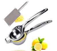 Lemon Squeezers and grater, Heavy-Duty Lime Squeezer & Manual Lemon Juicer Hand Press for Maximum Extraction, Durable Citrus Juicer Squeezer with Ergonomic Handle, Dishwasher Safe