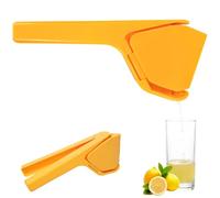 Lemon Squeezers, Easy-Squeeze Fold-Flat Citrus Juicer, Manual Juicer Lemon Squeezer for Suits Lime & Lemon Effortless Juicing, Built-in Strainer, Yellow