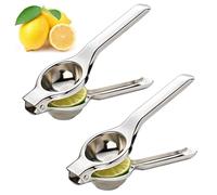 Lemon Squeezers, Lemon Juicer Squeezer, Lemon Press for Fresh Lemon Juice, Glass Lemon Squeezer, Stainless Steel Lemon Squeezer, 20.5 cm by 6.8 cm