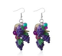 Lemon Strawberry Grape Earrings for Women 3D Lemon Earrings Fruit Earring Hangle Halloween Lemon Costume Outfits Lemon Accessories Jewellery Gifts, Metal, No Gemstone