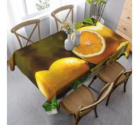 Lemon Tablecloth Rectangular 130x160 cm - 3D Printed Yellow Fruit Pattern Table Cover and Table Cloth - Wipe Clean Waterproof Polyester Fabric for Garden, Kitchen, Party, Picnic 3875v