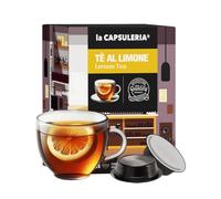 LEMON TEA (128 Pods) compatible with Lavazza A Modo Mio, 8 Boxes of 16 Pods, fresh and aromatic flavor, sweet and thirst-quenching, ideal for any time of the day, gluten-free (La Capsuleria)