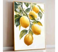 Lemon Tree Canvas Wall Art Vintage Lemons Painting Lemon Branch Wall Art Rustic Fruit Pictures Fruit Market Print Vintage Citrus picture Still Life Painting Living Room Decor 16x24inch No Frame
