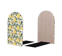 Lemon Tree Leaf 1 Print BookEnds 1 Pair, Decorative Bookends for Heavy Books, Wood Book Ends for Shelves, Book Organizer for Home Desk Office Supplies