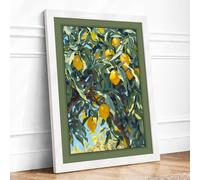 Lemon Tree with Birds Botanical Framed Wall Art Print A3 (42×29.7cm) White, Wall Decor for Living Room, Bedroom, Office & Home, Ready to Hang, Art Gift