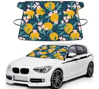 Lemon Tropical Flower Floral, Car Windshield Cover, Protective Windscreen Cover - Snow Ice Sun UV Dust Water Resistant - Fit for Most Cars