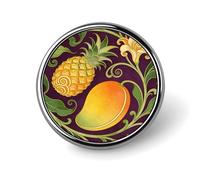 Lemon Tropical Fruits Flowers Leaves Badges Pin, Personalized Exquisite Round Badge, 1 Inch Button Pins for Women And Men, Decorative Metal Round Brooch for Clothing, Backpacks, And Hats
