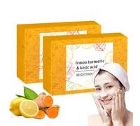Lemon Turmeric Kojic Acid Cleansing Soap,Appearance of body dark spots,Improve dark spots on the inner thighs,Smooth Skin,Faded Brightening Cleansing Bar,brightening Soap For Face And Body (2PCS)