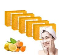 Lemon Turmeric Kojic Acid Cleansing Soap,Appearance of body dark spots,Improve dark spots on the inner thighs,Smooth Skin,Faded Brightening Cleansing Bar,brightening Soap For Face And Body (5PCS)