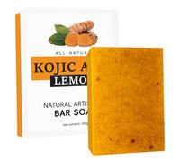 Lemon Turmeric Soap Natural Ingredients Gentle Effective Lemon Kojic Soap for Face and Body All Skin Types Cleaning 100g