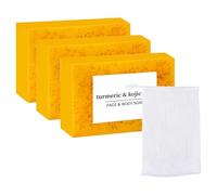 Lemon Turmeric Soap with A Soap Bag, Cleansing Ginger Yellow Soaps, Deeply Cleansing Face and Body, Tightening Pores, Suitable for All Skin Types (3)