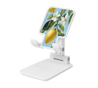 Lemon Vintage Foldable Cell Phone Stand Adjustable Angle Height Desktop Portable Cellphone Cradle Compatible With All Smartphone White-Style