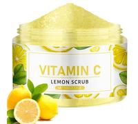 Lemon Vitamin C Body Scrub, Gentle Face Exfoliator for Sensitive Skin, Face Exfoliating Scrub for Women & Men, Brightening Acne Scrub, Dead Skin & Dark Spot Remover, Clear Pore, Moisturizing