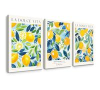 Lemon Wall Art Decor Kitchen Canvas Wall Art Pictures Fruit Wall Art Henri Matisse Wall Decor Fruit Market Posters Retro Lemon Art Kitchen Artwork for Dining Room 16x24 Inch Framed Set of 3