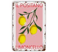 Lemon Wall Art Positano Poster Italian Lemons Art Bar Wall Decor Metal Signs For Garage Man Cave Metal Tin Signs Vintage 8x12 Inch