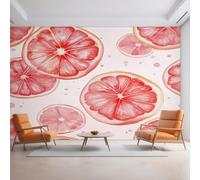 Lemon Wallpaper for Living Room, Orange Fruit Wall Mural for Bedroom 300x210 cm, Non-Woven Photo Wallpaper, Home Decor D&O42