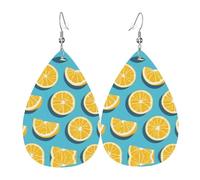 Lemon wedges Leather earrings, European and American style earrings for young women, birthday gifts/Valentine's Day gifts