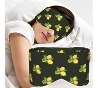 Lemon with Branch and Lilies Bouquet Black, Sleep Mask for Home Travel, Full Eye Covers Light Blocking Eye Mask Sleep Eye and Ear Muffs