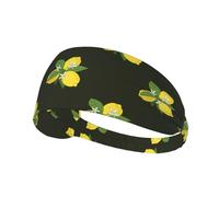 Lemon With Branch And Lilies Bouquet Black,Sports Sweatband for Unisex Multi Headband Elastic Exercise Hairband