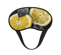 Lemon with on Black and White Sleep Mask for Side Sleeper, Blackout Sleep Eye Mask Comfortable Blindfold Eyeshade Soft Breathable Sleeping Mask with Elastic Strap Silk Eye Covers for Travel